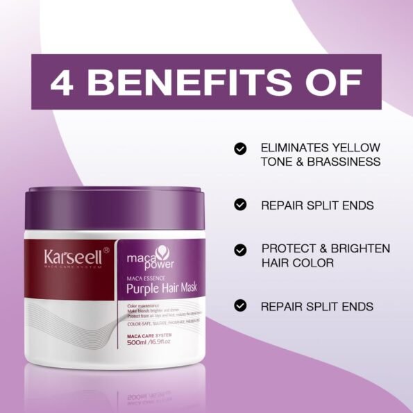 Karseell maca power purple hair mask professional neutralizes brass yellow tones for b 8