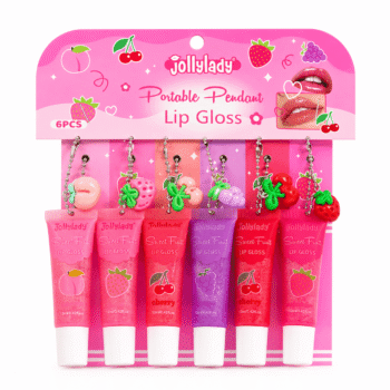 Jollylady Sweet Fruit Portable Pendant Lip Gloss Set