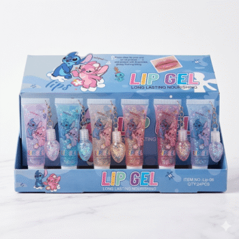 Disney Stitch & Angel Glitter Lip Gel Set (with Character Charms)