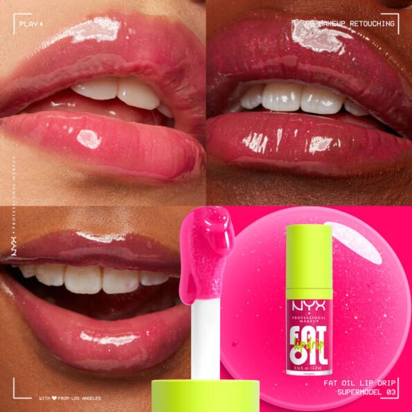 NYX-Professional-Makeup-FAT-OIL-LIP-DRIP-03-Supermodel-0800897000000-Application-Jessica-Kailah-Prudence nyx Fat Oil Lip Drip