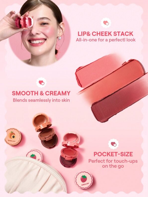 SHEGLAM Apricot Dream Cheek & Lip Cream Stack