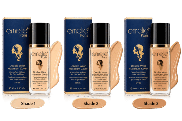 Emelie Foundation Shades 1–3 (1) Emelie Paris Double Wear Maximum Cover Foundation SPF 25