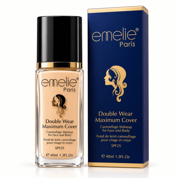 Emelie Paris Foundation Duo (1) Emelie Paris Double Wear Maximum Cover Foundation SPF 25