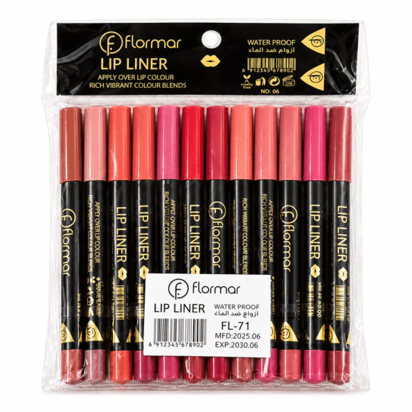 Flormar Lip Liner Set Packaging (1) Flormar Waterproof Lip Liner Set – 12 Pieces