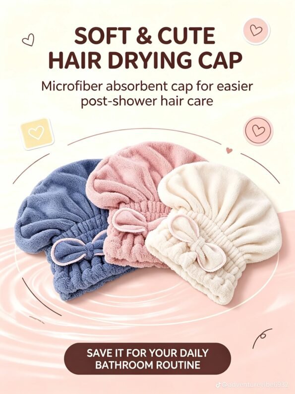 Fast-Drying Microfiber Ribbon Hair Towel Wrap