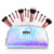 Iridescent Makeup Brush Set and Pouch (1) BH Cosmetics Holographic Makeup Brush Set with Cosmetic Bag