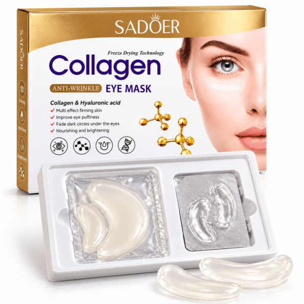 Luxury Collagen Eye Mask Set (1) SADOER Collagen & Hyaluronic Acid Anti-Wrinkle Eye Mask