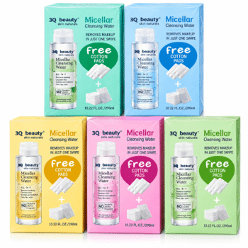 Pastel Micellar Cleansing Water Display (1) 3Q Beauty Micellar Cleansing Water – 290ml + Free Cotton Pads