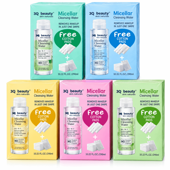 3Q Beauty Micellar Cleansing Water – 290ml + Free Cotton Pads