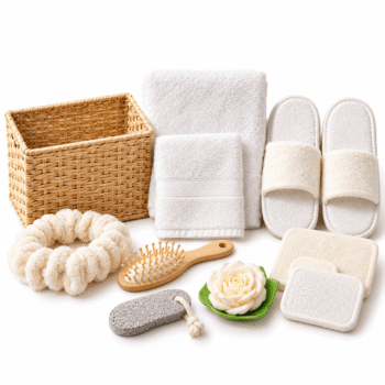 Spa & Self-Care Gift Set with Basket, Towels & Accessories