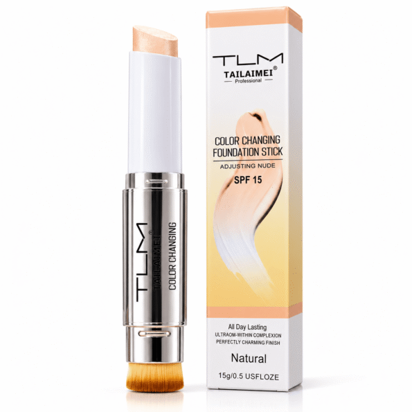 TLM Color-Changing Foundation Set (1) TLM Color Changing Foundation Stick SPF 15 – With Built-In Brush